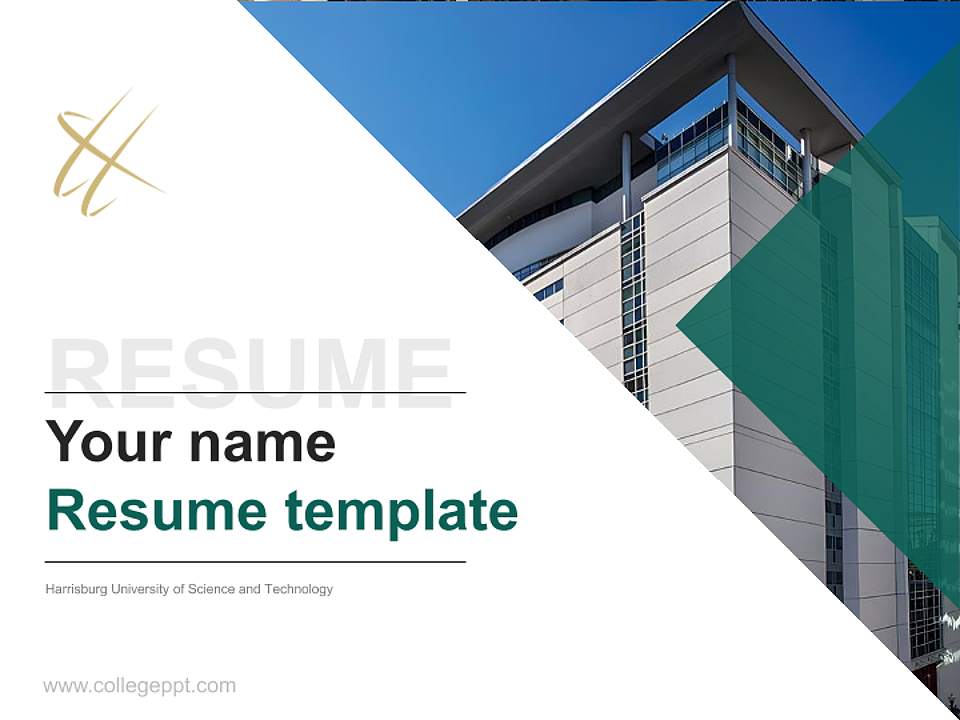 Harrisburg University of Science and Technology Resume PPT Template4:3 ratio PPT effect preview image5