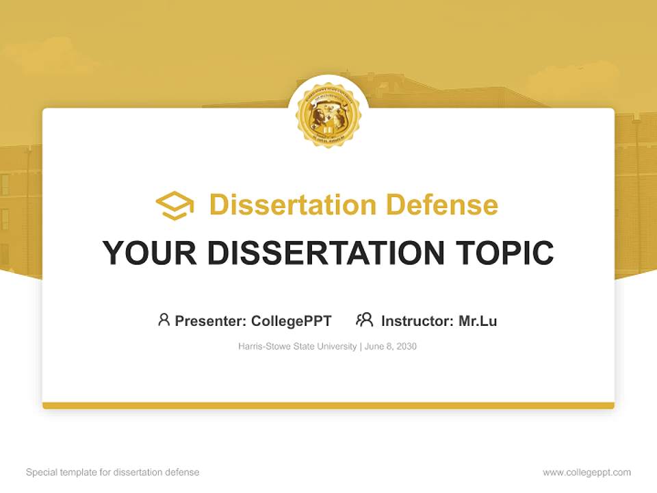 Harris-Stowe State University Graduation Thesis Defense PPT Template4:3 ratio PPT effect preview image7
