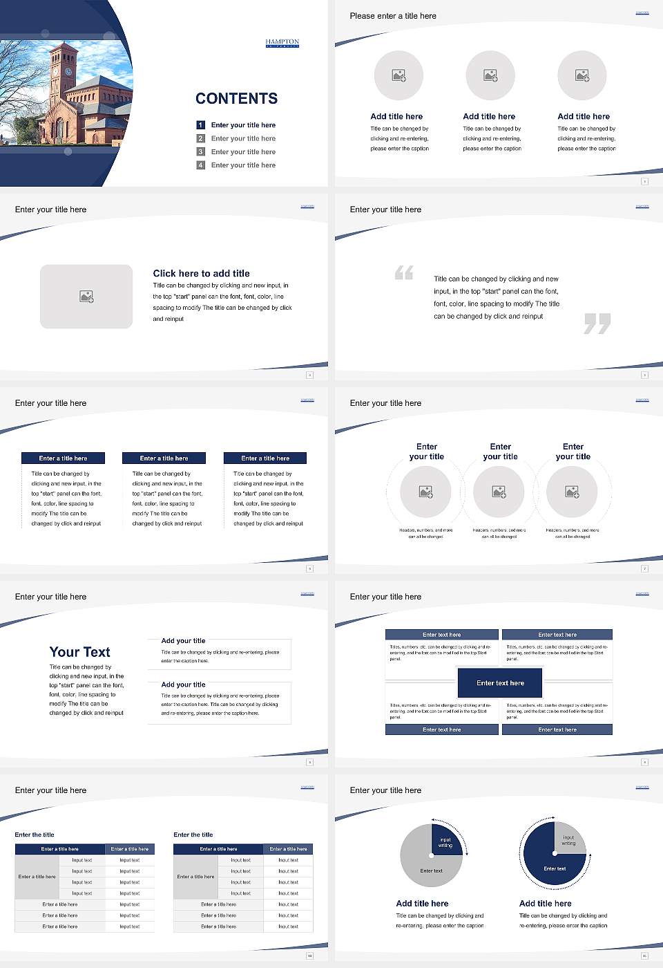 Hampton University Course/Courseware Creation PPT Template16:9 ratio PPT effect preview image2