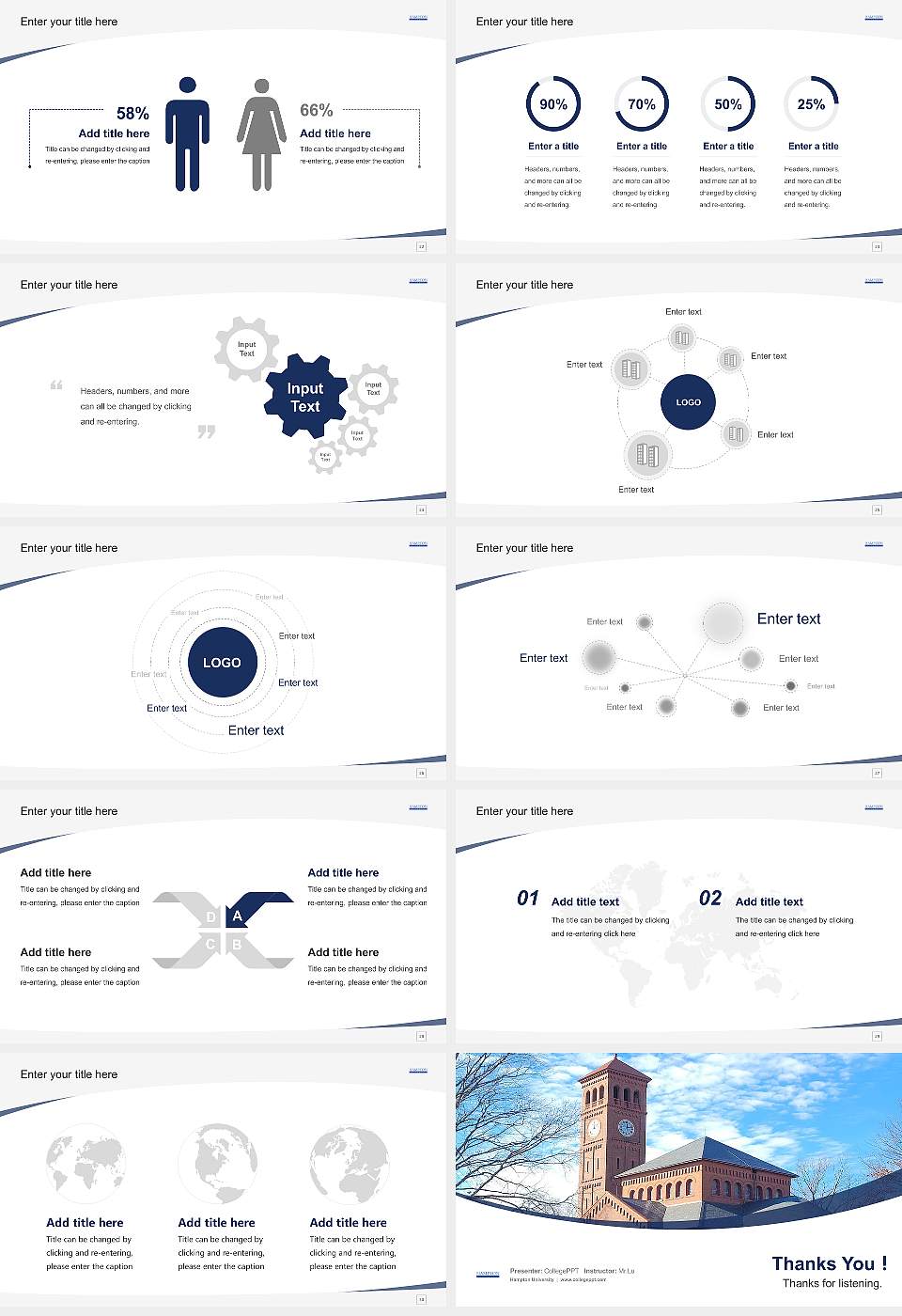 Hampton University Course/Courseware Creation PPT Template16:9 ratio PPT effect preview image4