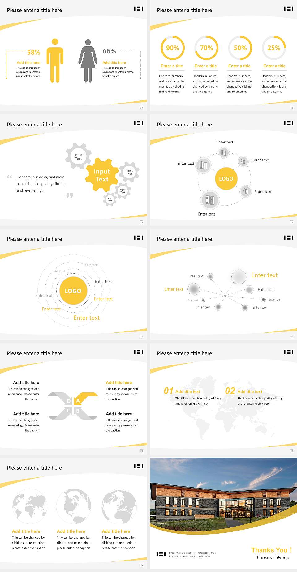 Hampshire College Course/Courseware Creation PPT Template4:3 ratio PPT effect preview image4