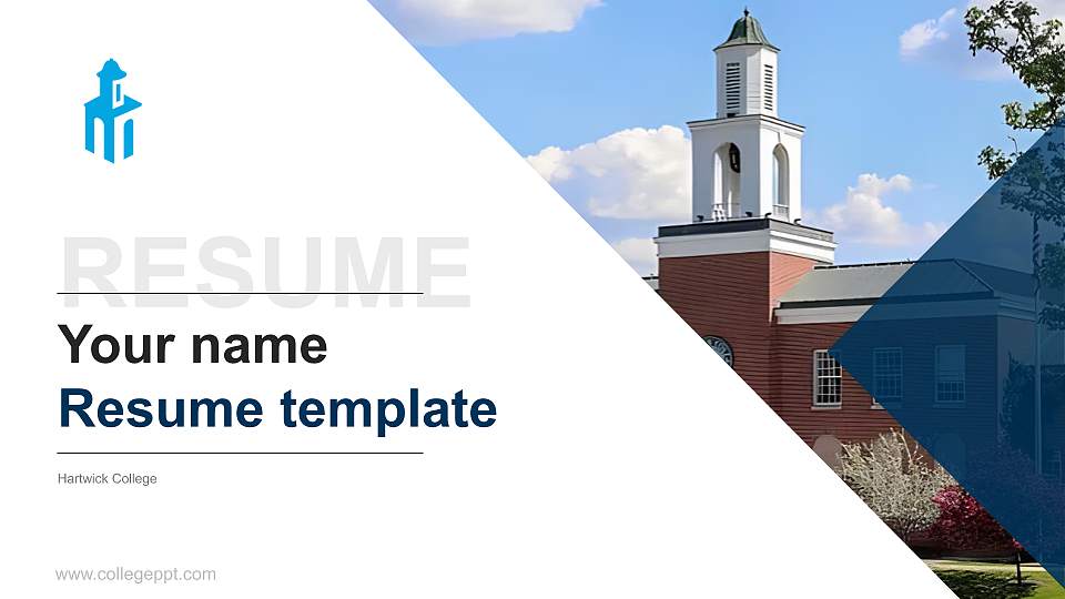 Hartwick College Resume PPT Template16:9 ratio PPT effect preview image