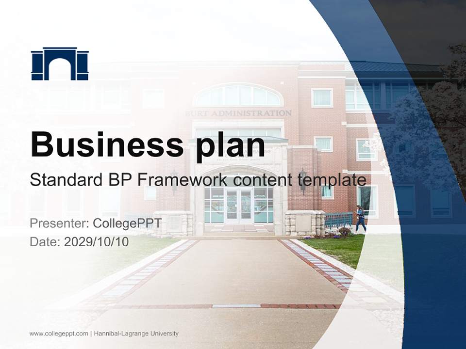 Hannibal-Lagrange University Competition/Entrepreneurship Contest PPT Template4:3 ratio PPT effect preview image9