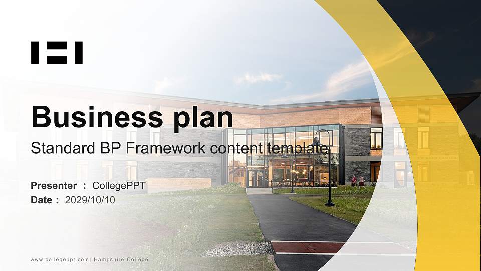 Hampshire College Competition/Entrepreneurship Contest PPT Template16:9 ratio PPT effect preview image