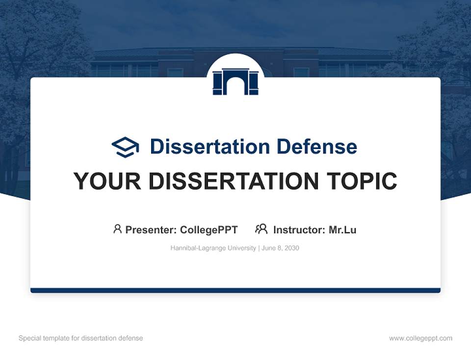 Hannibal-Lagrange University Graduation Thesis Defense PPT Template4:3 ratio PPT effect preview image7