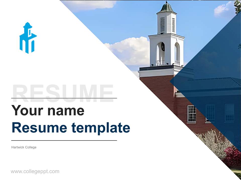 Hartwick College Resume PPT Template4:3 ratio PPT effect preview image5