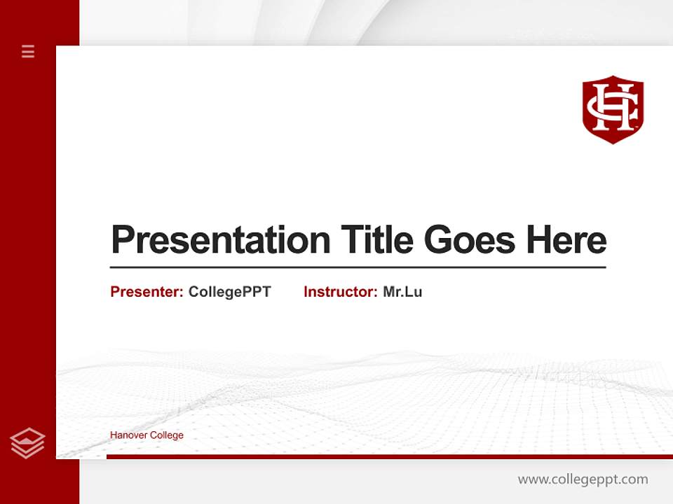 Hanover College Thesis Proposal/Graduation Defense PPT Template4:3 ratio PPT effect preview image5