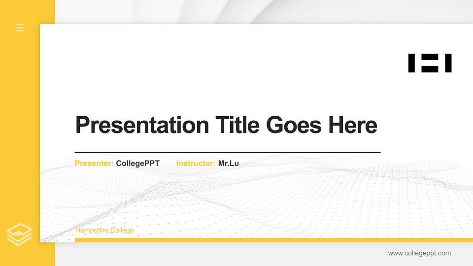 Hampshire College Thesis Proposal/Graduation Defense PPT Template16:9 ratio PPT effect preview image