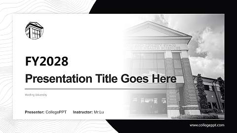Harding University Academic Presentation/Research Findings Report PPT Template