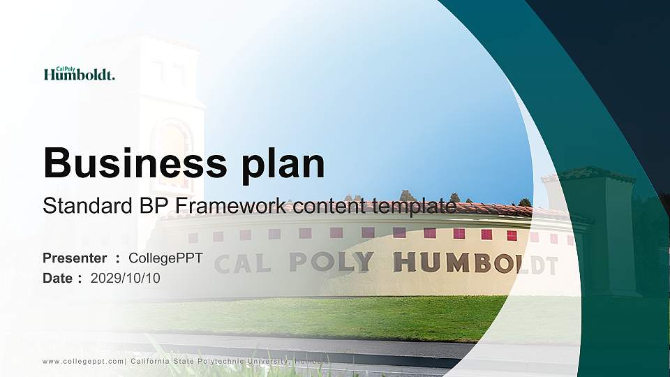 California State Polytechnic University, Humboldt Competition/Entrepreneurship Contest PPT Template16:9 ratio PPT effect preview image
