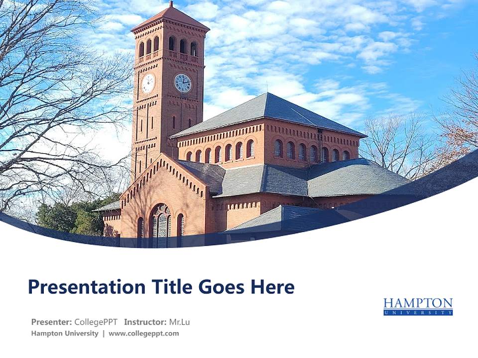 Hampton University Course/Courseware Creation PPT Template4:3 ratio PPT effect preview image5