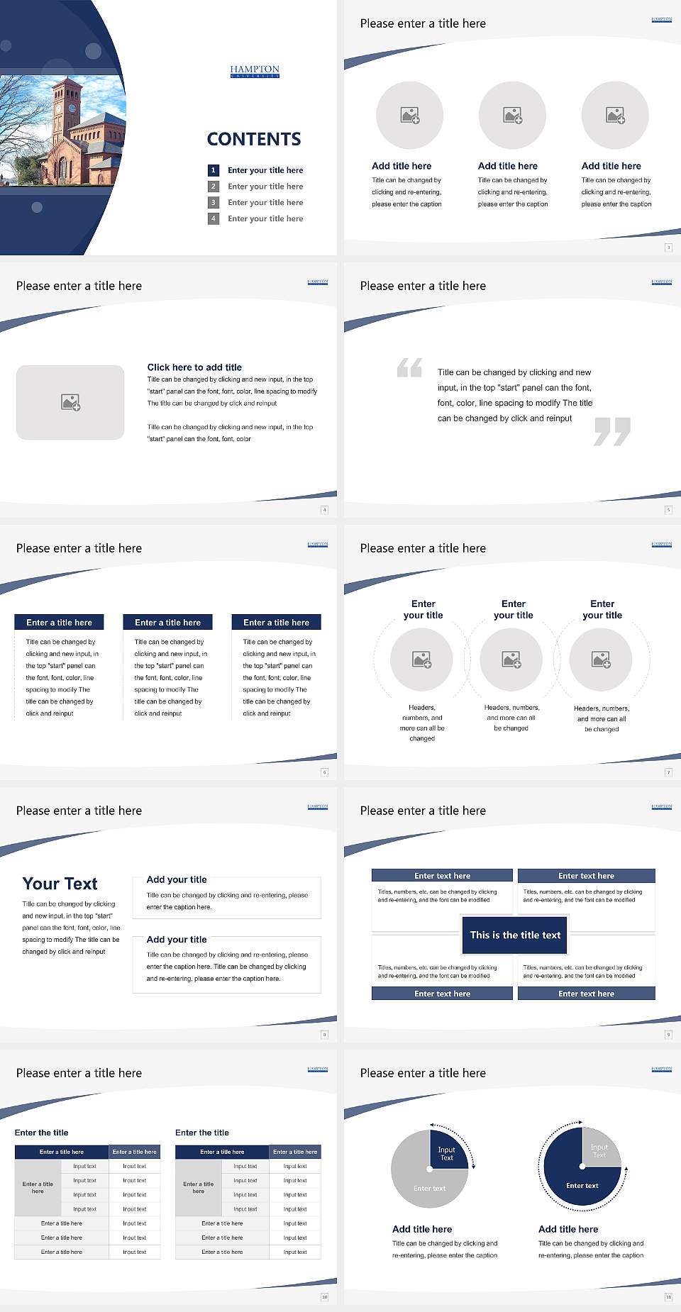 Hampton University Course/Courseware Creation PPT Template4:3 ratio PPT effect preview image2