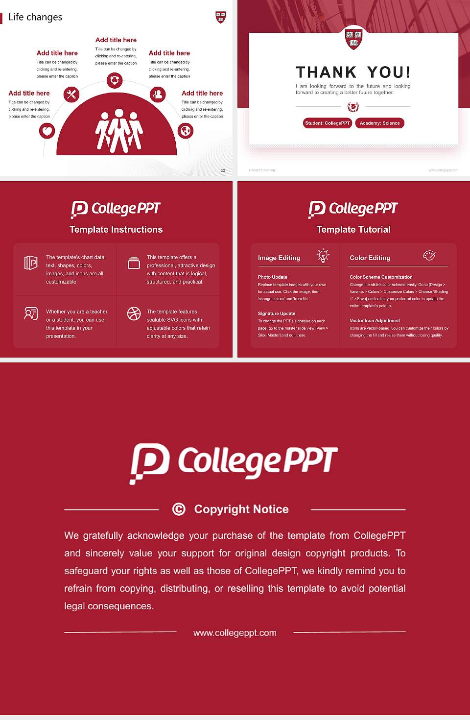 Harvard University National Scholarship Defense PPT Template4:3 ratio PPT effect preview image4