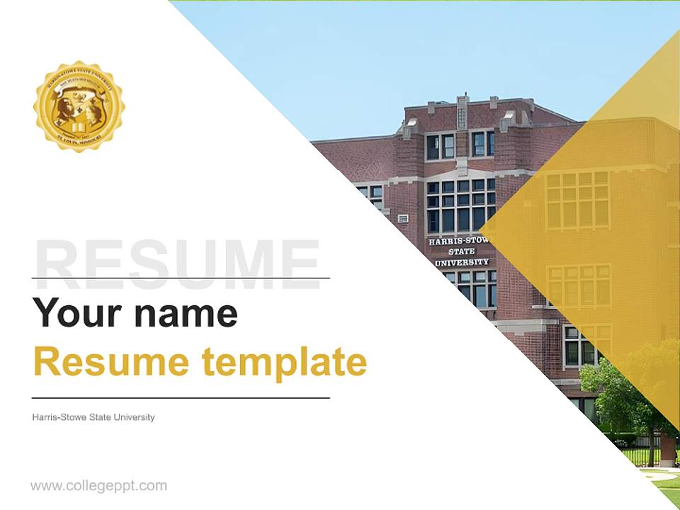 Harris-Stowe State University Resume PPT Template4:3 ratio PPT effect preview image5
