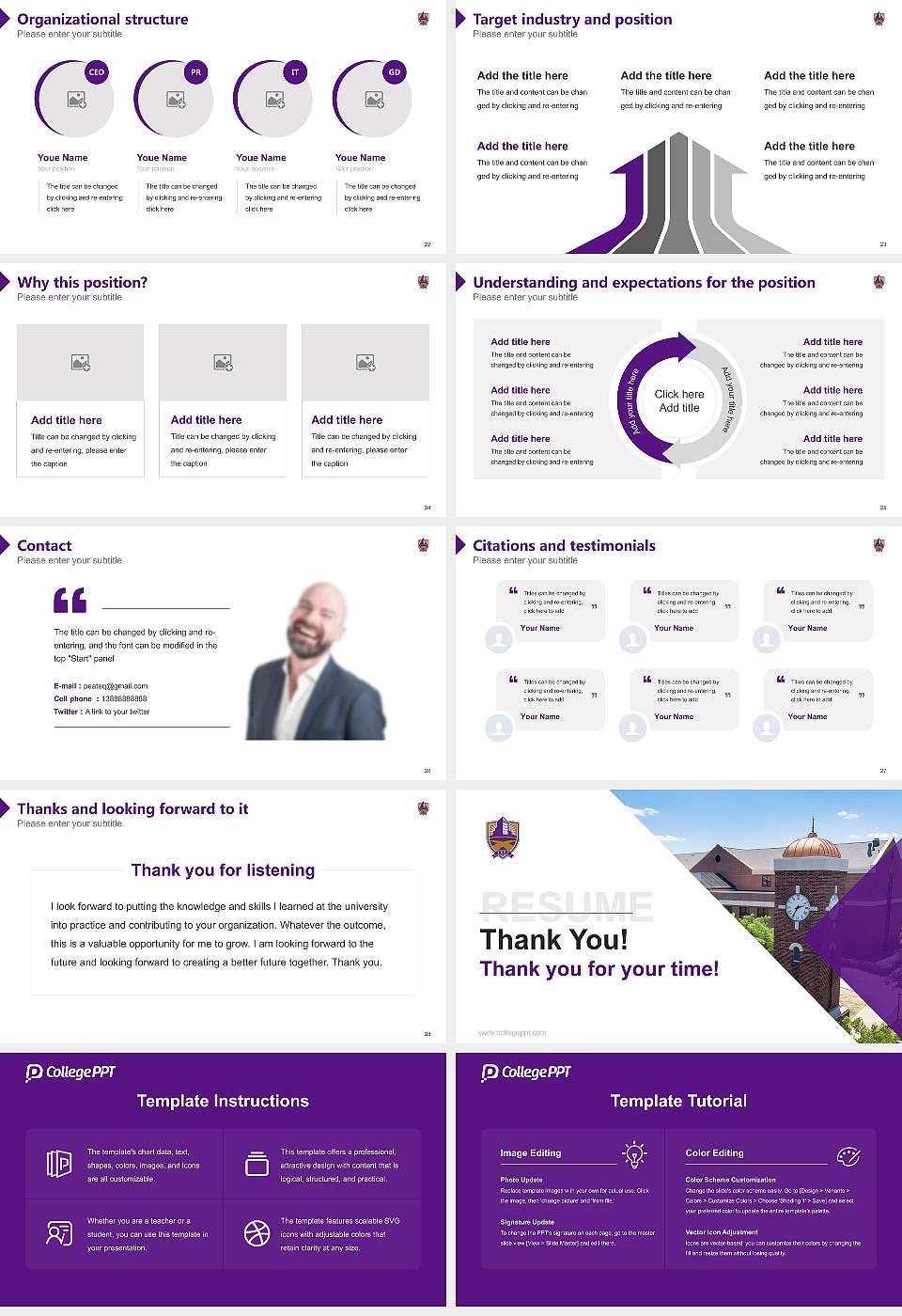 Hardin-Simmons University Resume PPT Template16:9 ratio PPT effect preview image4