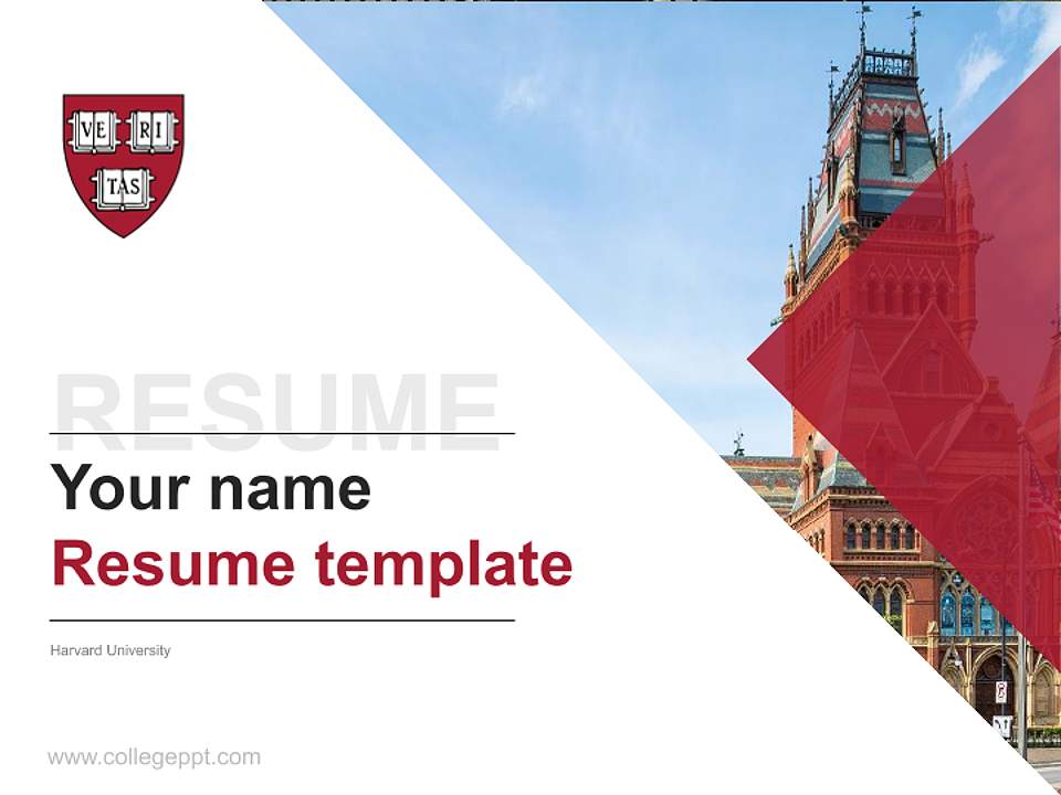 Harvard University Resume PPT Template4:3 ratio PPT effect preview image5