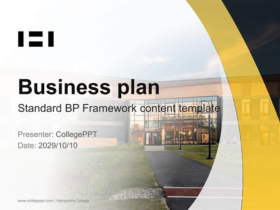 Hampshire College Competition/Entrepreneurship Contest PPT Template4:3 ratio PPT effect preview image9