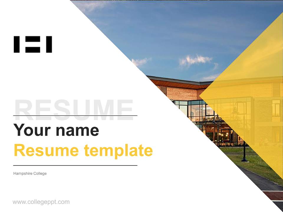 Hampshire College Resume PPT Template4:3 ratio PPT effect preview image5