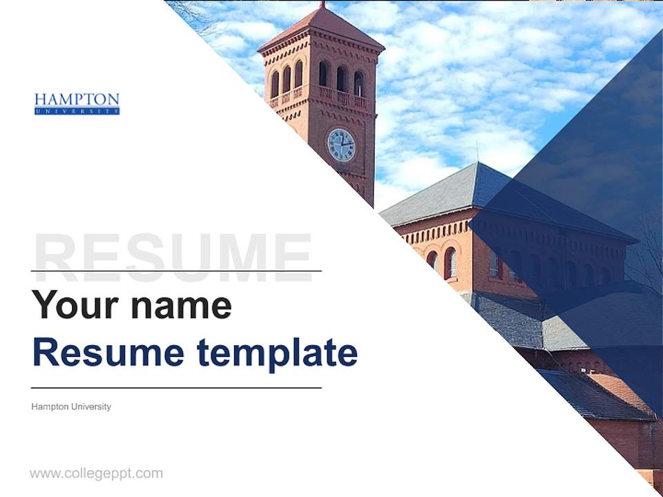 Hampton University Resume PPT Template4:3 ratio PPT effect preview image5
