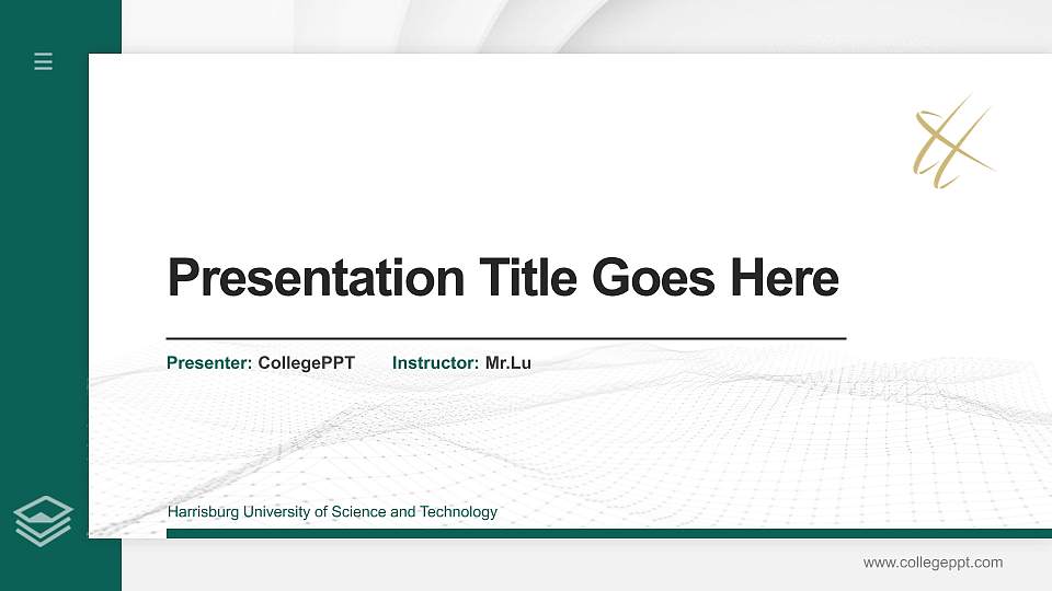 Harrisburg University of Science and Technology Thesis Proposal/Graduation Defense PPT Template16:9 ratio PPT effect preview image