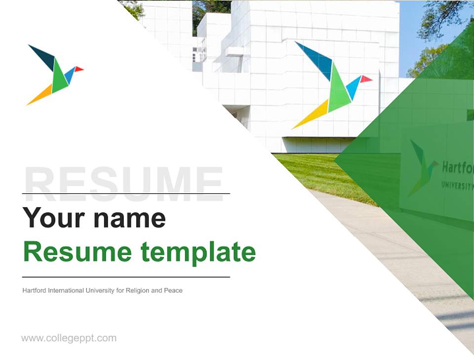 Hartford International University for Religion and Peace Resume PPT Template4:3 ratio PPT effect preview image5