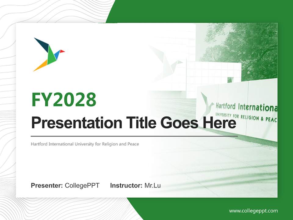 Hartford International University for Religion and Peace Academic Presentation/Research Findings Report PPT Template4:3 ratio PPT effect preview image5