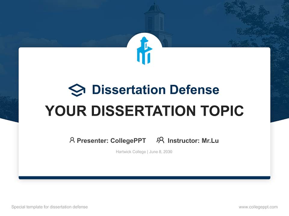 Hartwick College Graduation Thesis Defense PPT Template4:3 ratio PPT effect preview image7