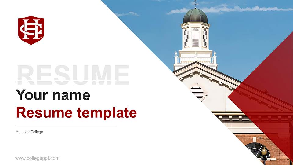 Hanover College Resume PPT Template16:9 ratio PPT effect preview image
