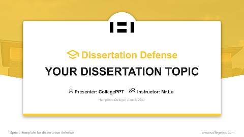 Hampshire College Graduation Thesis Defense PPT Template