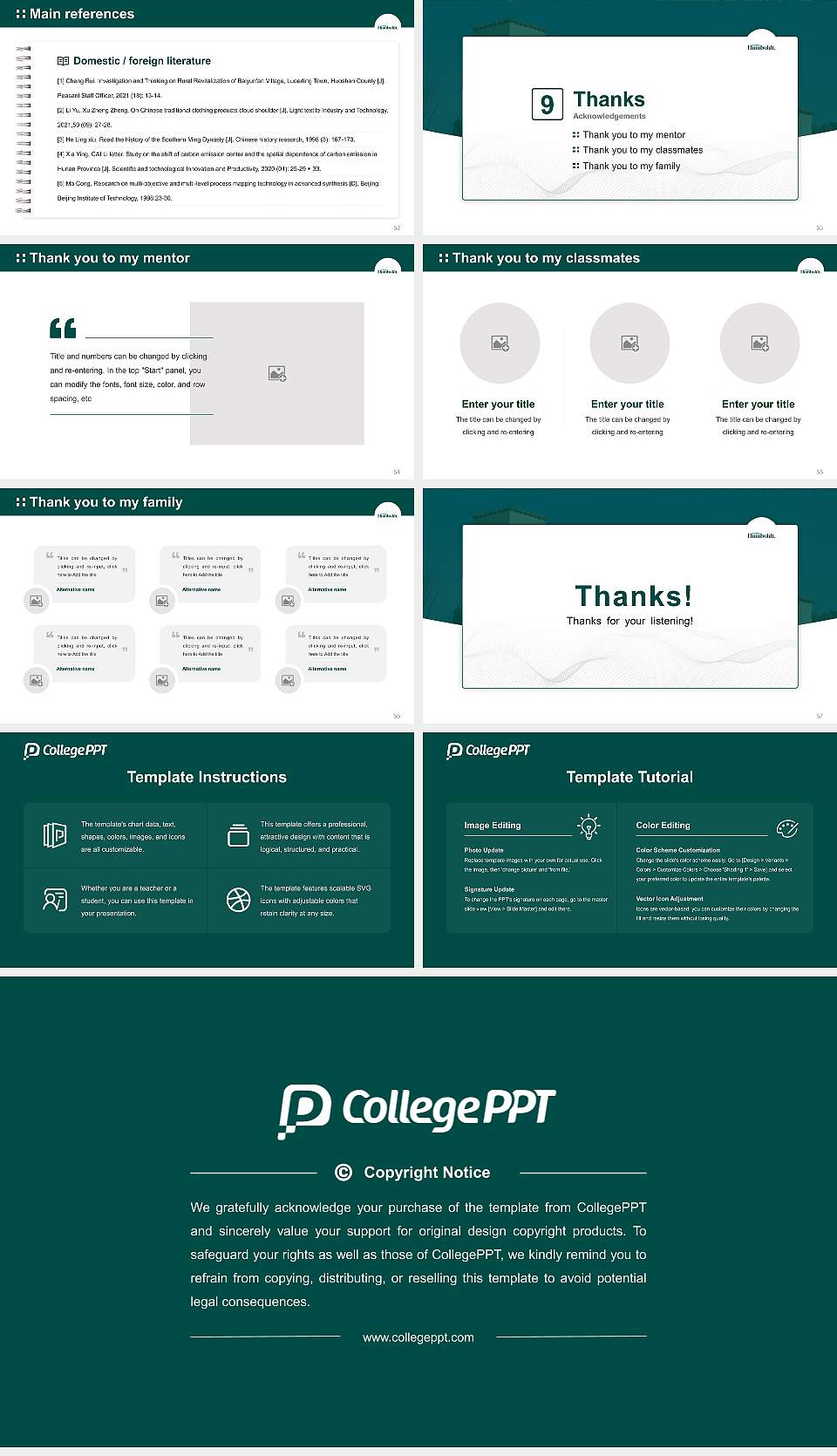 California State Polytechnic University, Humboldt Graduation Thesis Defense PPT Template16:9 ratio PPT effect preview image7