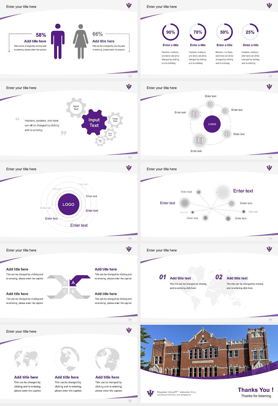 Iowa Wesleyan University Course/Courseware Creation PPT Template16:9 ratio PPT effect preview image4