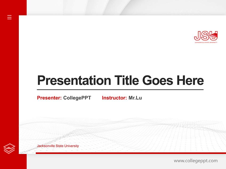 Jacksonville State University Thesis Proposal/Graduation Defense PPT Template4:3 ratio PPT effect preview image5
