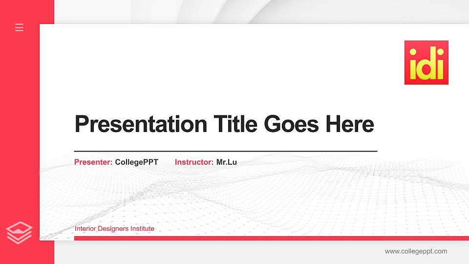 Interior Designers Institute Thesis Proposal/Graduation Defense PPT Template16:9 ratio PPT effect preview image
