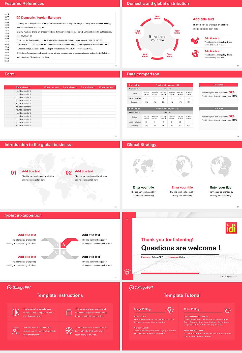 Interior Designers Institute Thesis Proposal/Graduation Defense PPT Template16:9 ratio PPT effect preview image4