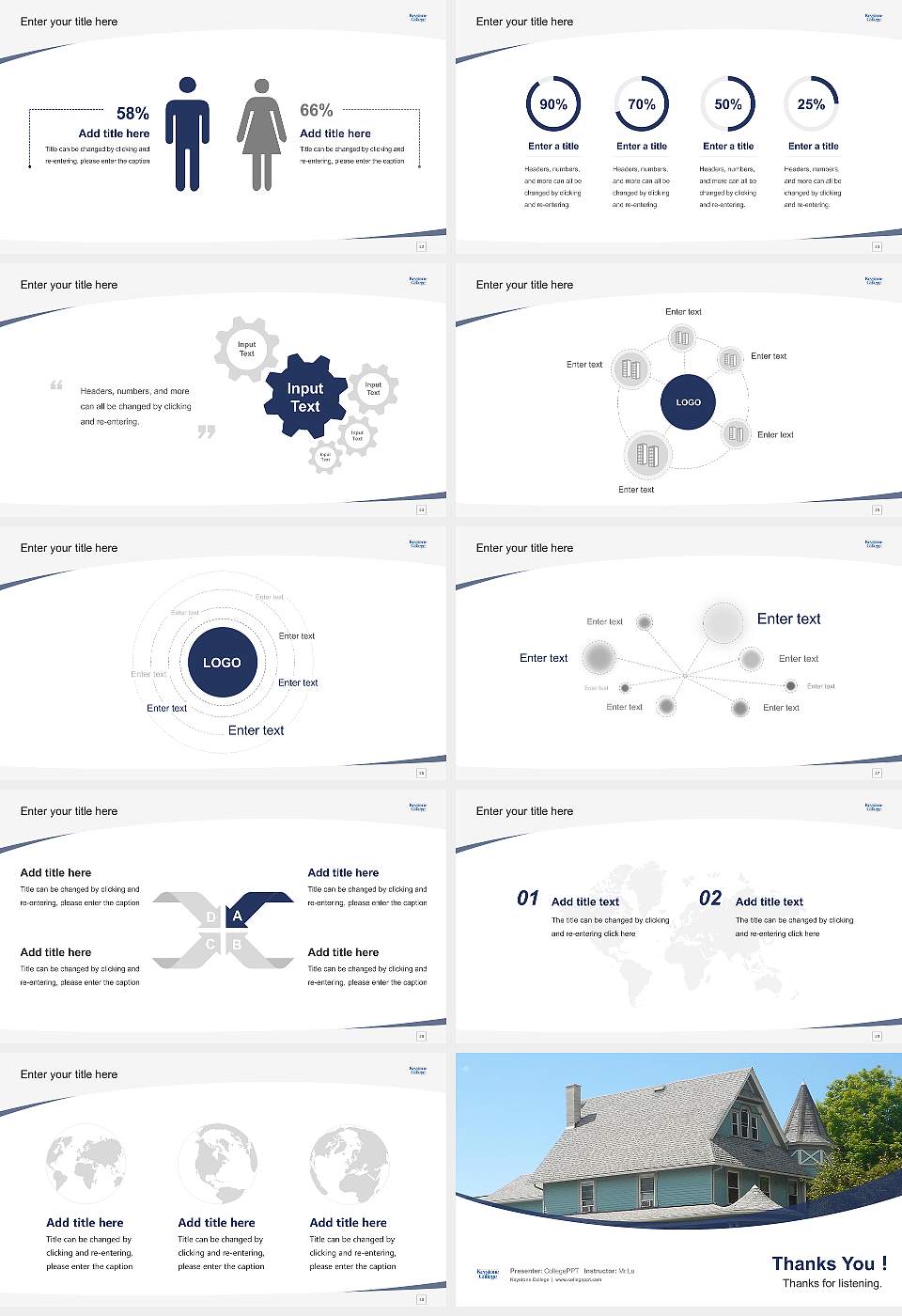 Keystone College Course/Courseware Creation PPT Template16:9 ratio PPT effect preview image4