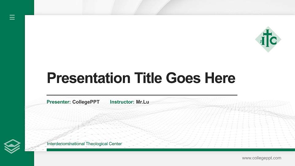 Interdenominational Theological Center Thesis Proposal/Graduation Defense PPT Template16:9 ratio PPT effect preview image