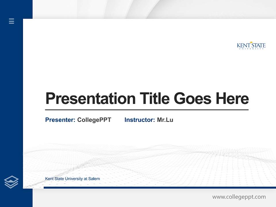 Kent State University at Salem Thesis Proposal/Graduation Defense PPT Template4:3 ratio PPT effect preview image5