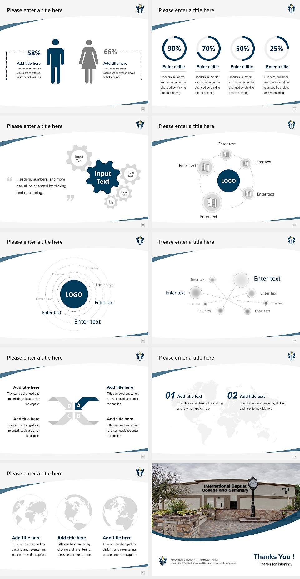 International Baptist College and Seminary Course/Courseware Creation PPT Template4:3 ratio PPT effect preview image4