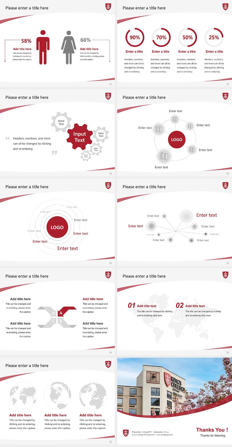 King’s College (Pennsylvania) Course/Courseware Creation PPT Template4:3 ratio PPT effect preview image4