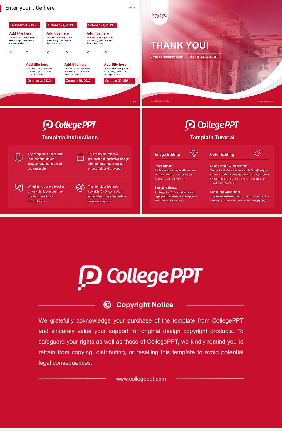Iowa State University Lecture Sharing and Networking Event PPT Template4:3 ratio PPT effect preview image4