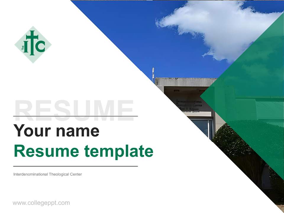 Interdenominational Theological Center Resume PPT Template4:3 ratio PPT effect preview image5