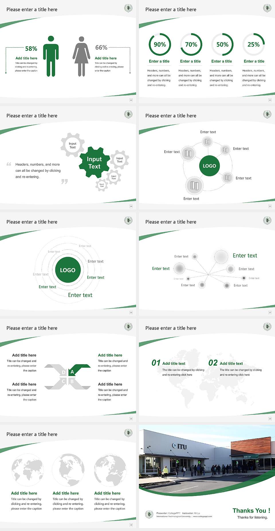 International Technological University Course/Courseware Creation PPT Template4:3 ratio PPT effect preview image4