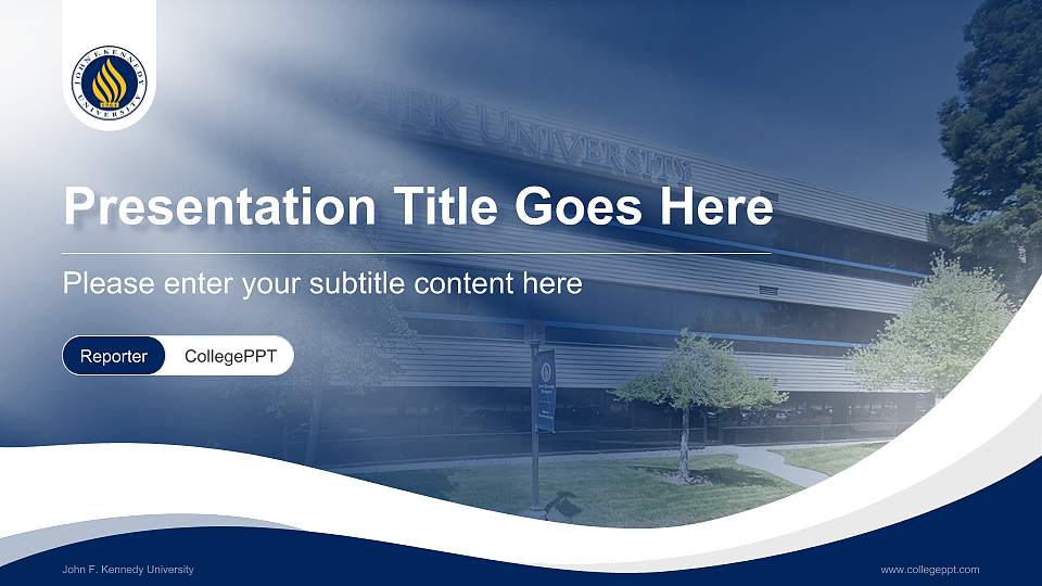 John F. Kennedy University Lecture Sharing and Networking Event PPT Template16:9 ratio PPT effect preview image