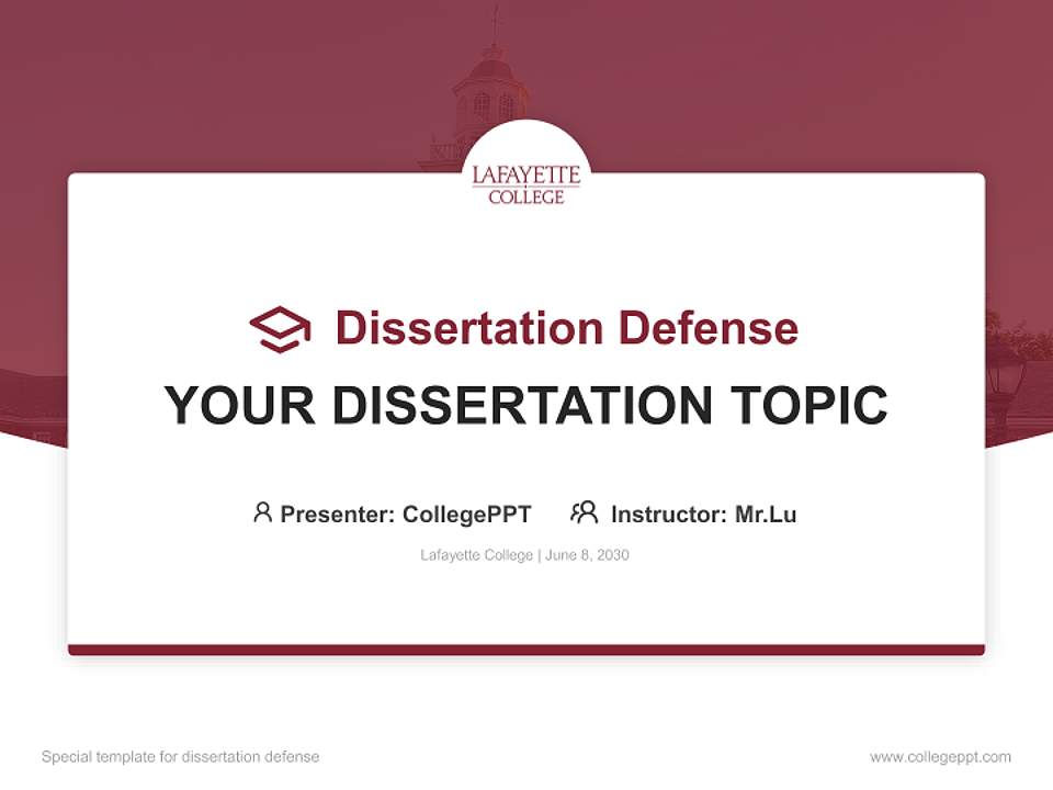Lafayette College Graduation Thesis Defense PPT Template4:3 ratio PPT effect preview image7