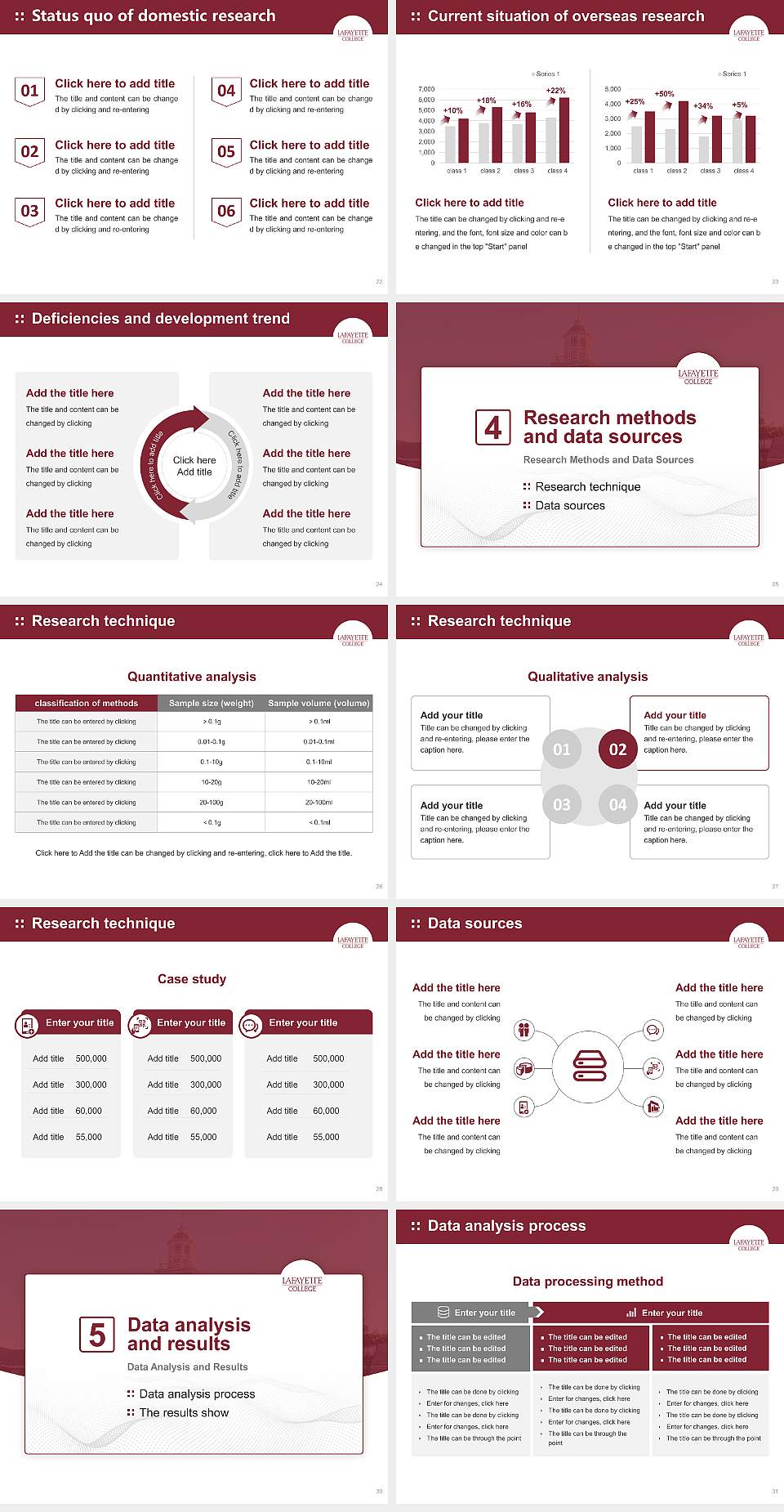 Lafayette College Graduation Thesis Defense PPT Template4:3 ratio PPT effect preview image4