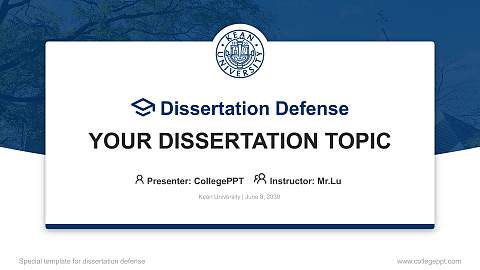 Kean University Graduation Thesis Defense PPT Template