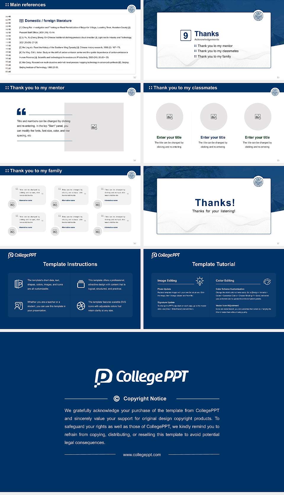 Kean University Graduation Thesis Defense PPT Template16:9 ratio PPT effect preview image7