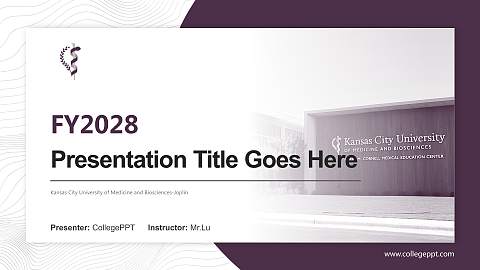 Kansas City University of Medicine and Biosciences-Joplin Academic Presentation/Research Findings Report PPT Template