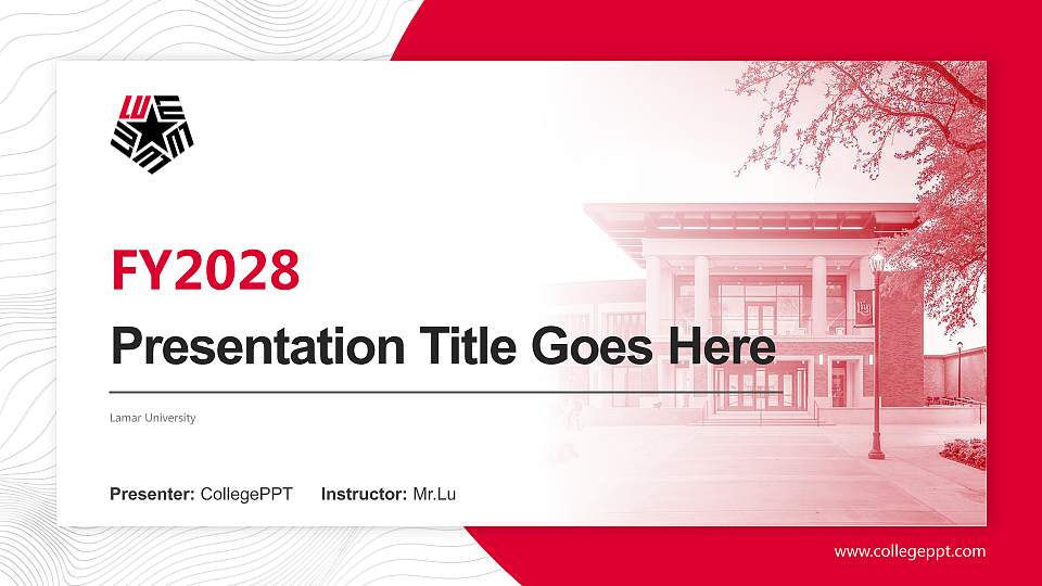 Lamar University Academic Presentation/Research Findings Report PPT Template16:9 ratio PPT effect preview image