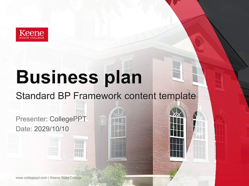 Keene State College Competition/Entrepreneurship Contest PPT Template4:3 ratio PPT effect preview image9